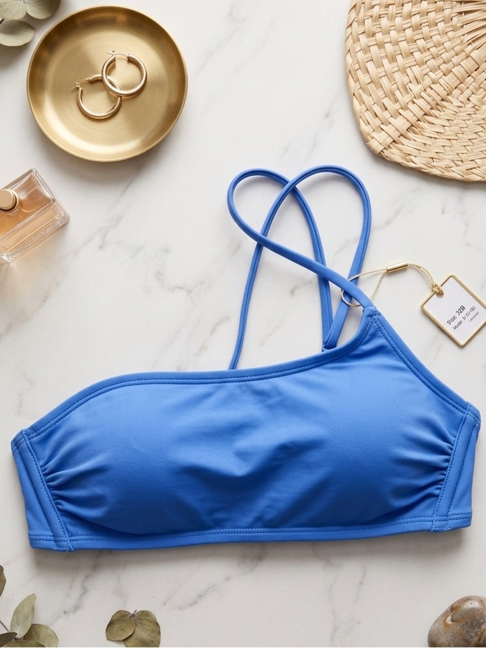 Target Blue One-Shoulder Women’s Bikini Top